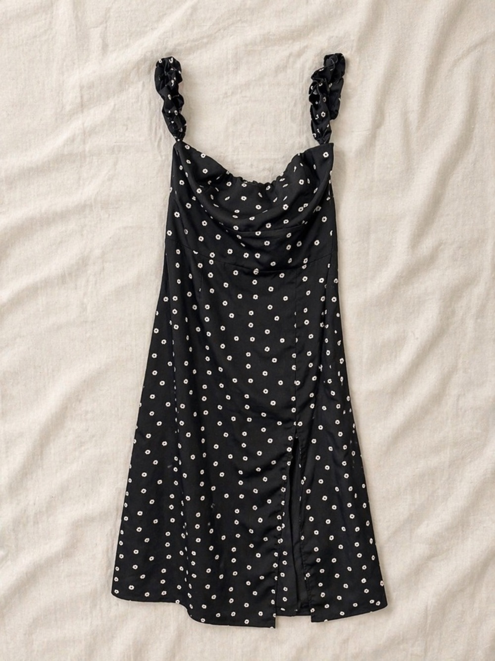 Black Daisy Print Cowl Neck Dress fashion union women’s size 8
